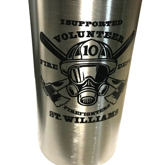 Volunteer Fire Dept Design Simple Stainless Steel Tumbler 10 Oz St. Williams Ont - Picture 2 of 8